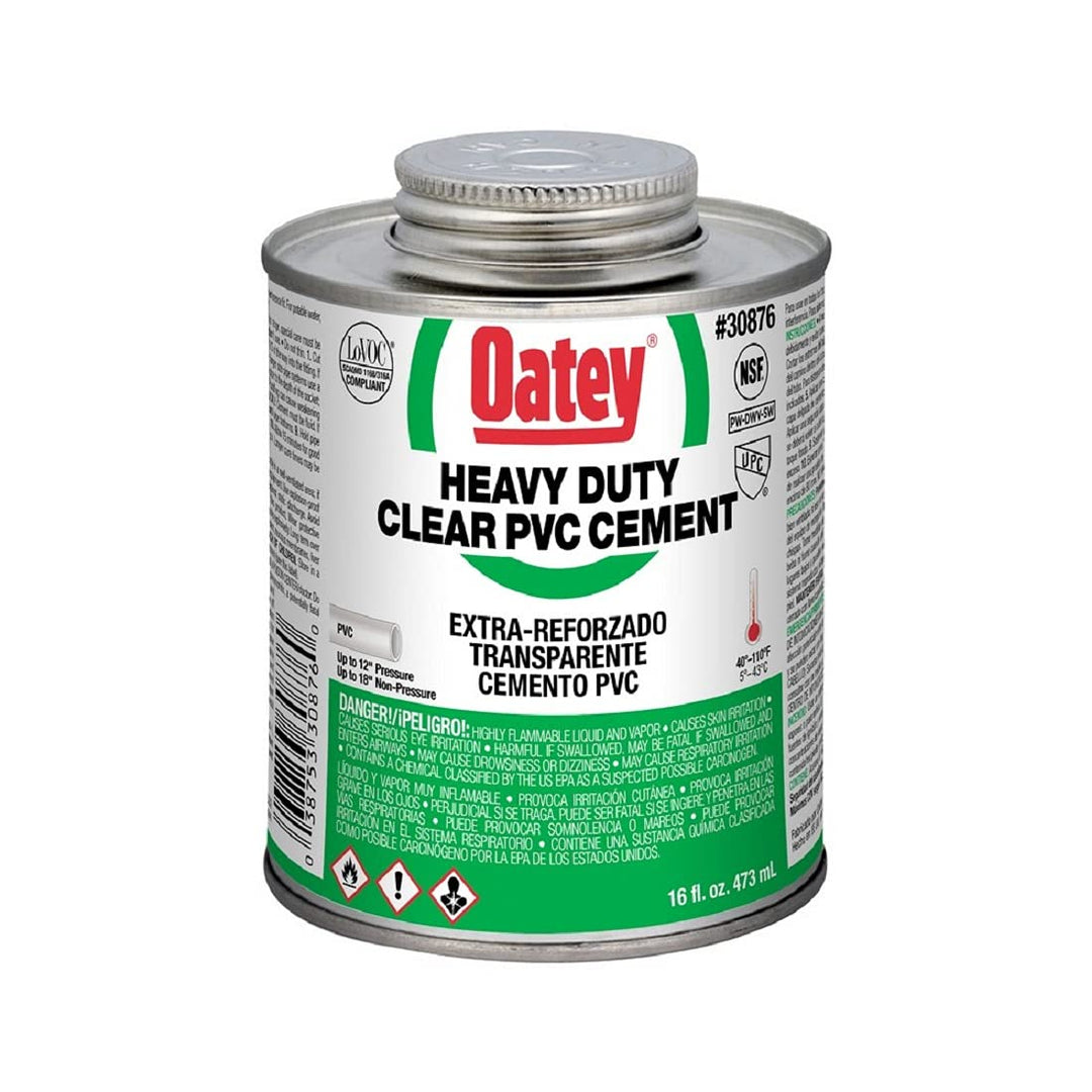 Oatey 30876 PVC Heavy Duty Cement, Clear, 16-Ounce by Oatey
