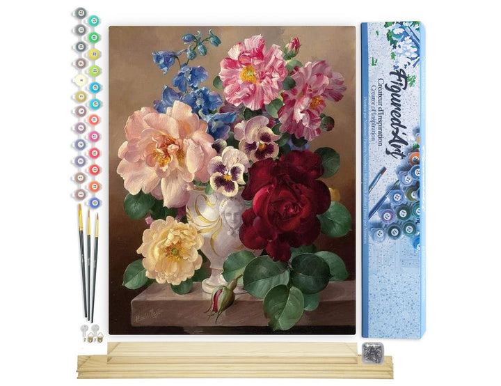Figured'Art Malen Nach Zahlen Erwachsene Mit Rahmen Schöner Blumenstrauss - Paint by Numbers Basteln
