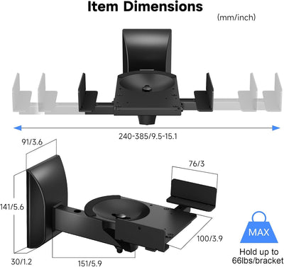 suptek Dual Side Clamping Bücherregal Lautsprecherhalterung Wandhalterung für grosse Umgebungslautsp