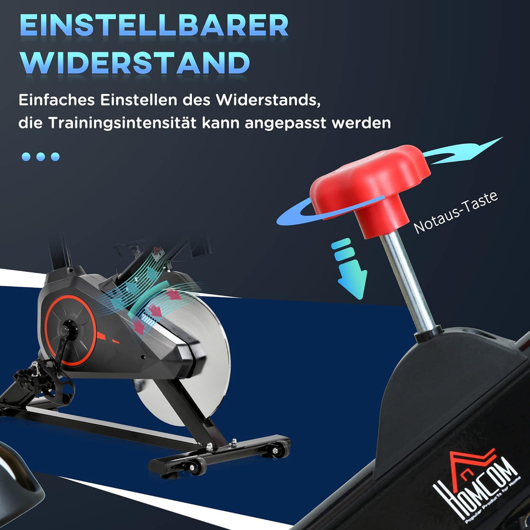 HOMCOM Indoor Cycling Bike Trainer Home Gym Fahrradtrainer Fitnessfahrrad 85 x 46 x 114