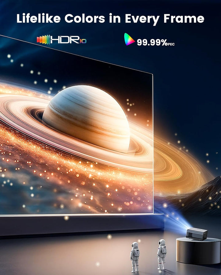 4K Beamer mit Google TV & Netflix/Disney+, Dolby Audio, 1000 ANSI Smart Beamer 4K Autofokus Trapezko