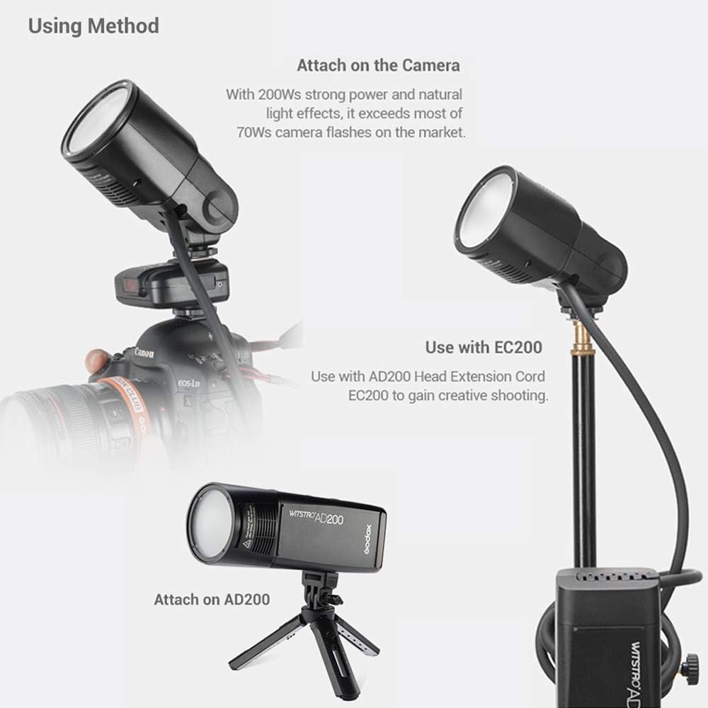 Godox H200R Ring Flash Head Kopf für Ringblitzkopf Godox AD200 AD200Pro, 200W Modellierungslampe Spi