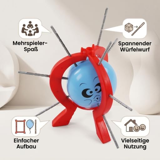 EMUKOEP Tischspiel Balloon Burst Mehrspieler Partyspiel für alle Altersklassen, spannendes Ballon-Sp