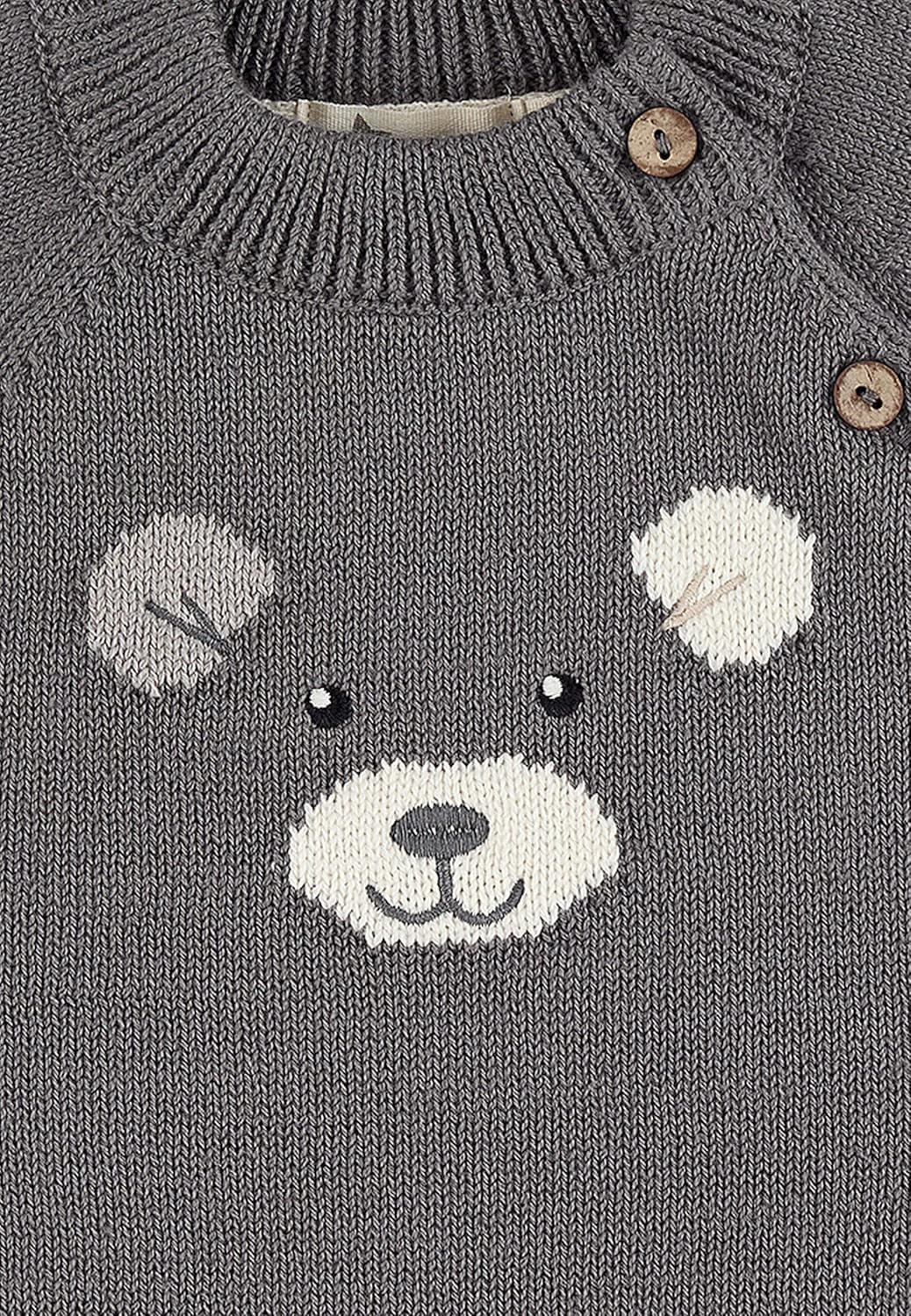 Sterntaler Baby Jungen Pullover Baby Strick Strickpullover Eisbär Elia 74 Dunkelgrau, 74 Dunkelgrau