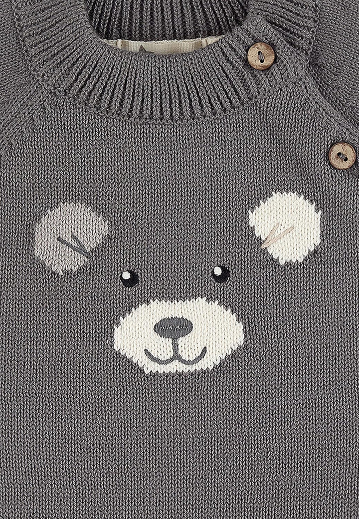 Sterntaler Baby Jungen Pullover Baby Strick Strickpullover Eisbär Elia 74 Dunkelgrau, 74 Dunkelgrau