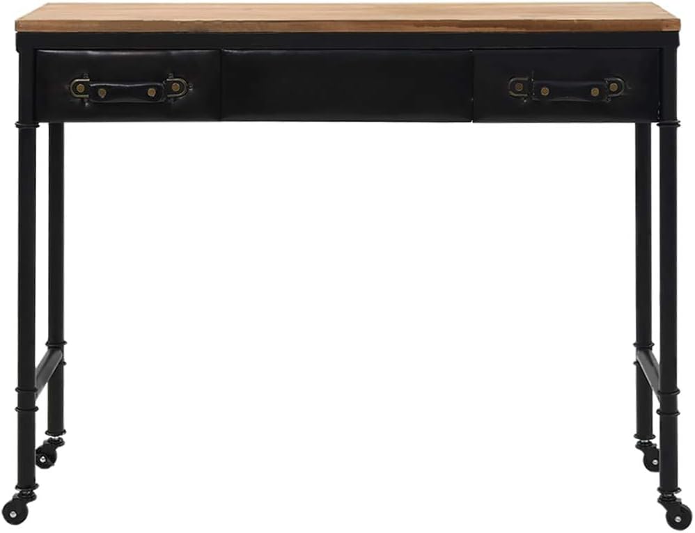 Festnight Konsolentisch Retro Beistelltisch MDF und Tannenholz Tisch Sideboard 2 Schubladen und 4 Ro