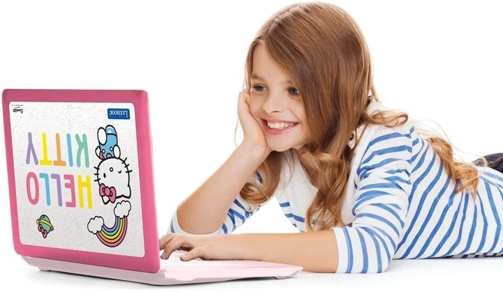 Lexibook, Hello Kitty JC598HKi2 Zweisprachiger Lern-Laptop Englisch/Spanisch, 164 Sprachen, Schreibe