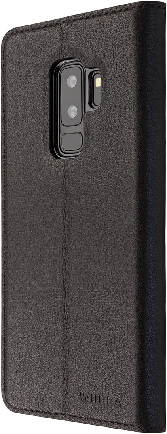 WIIUKA Echt Ledertasche -TRAVEL Away- für Samsung Galaxy S9+ Plus, mit Vier Kartenfächern, extra Dün