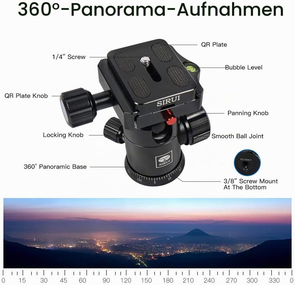 SIRUI Traveler 7A Reise-Dreibeinstativ Aluminium schwarz mit Kugelkopf Aluminum, Aluminum