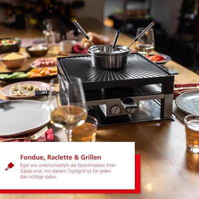 Solis Combi Grill 3 in 1 796 Raclette Grill - Elektrogrill - Raclette, Tischgrill und Fondue elektri