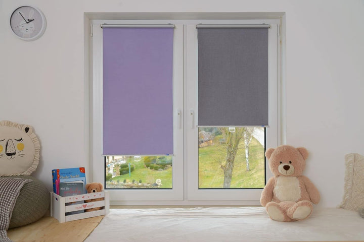 Springrollo/Mittelzugrollo mit modernen Struktur Stoff Lavendel, 80 cm x 200 cm (B x L) Lavendel 80