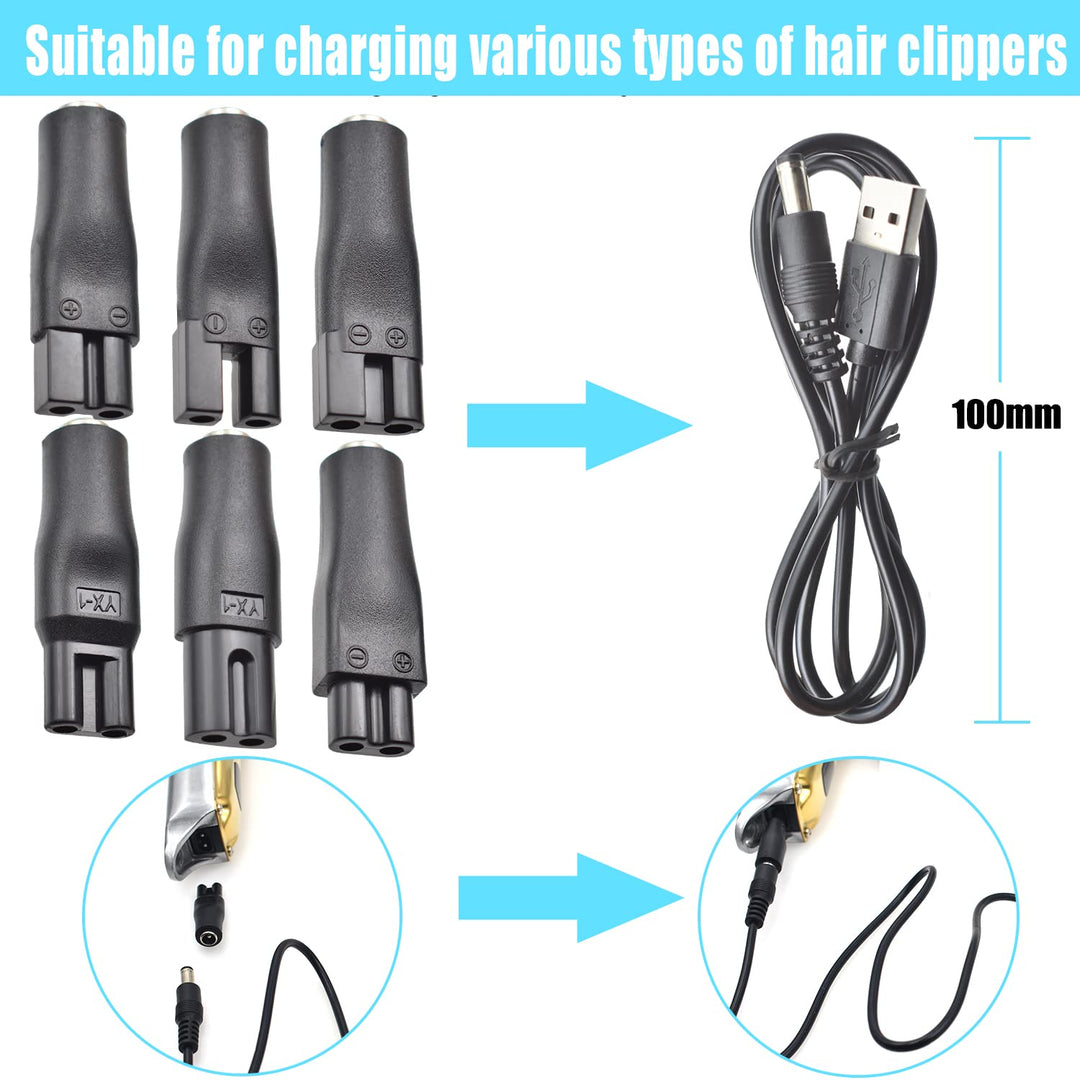 10 Stück 5V Rasierer Ladegerät USB Netzkabel Adapter Set für eine Vielzahl von elektrischen Haarschn