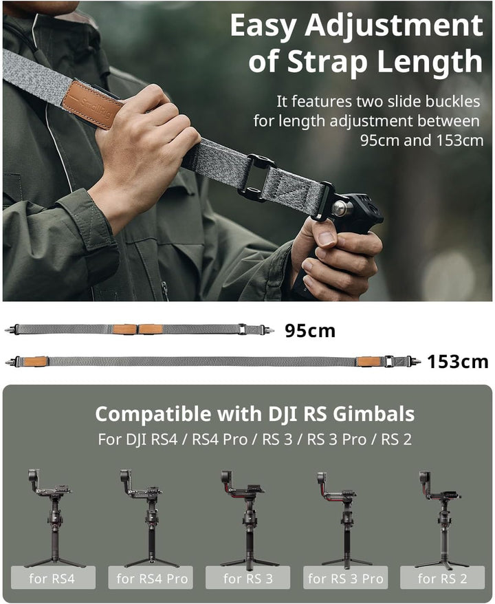 SMALLRIG RS3 RS2 Gewichtsreduzierender Schultergurt Shoulder Strap kompatibel mit Sling-Griff für DJ