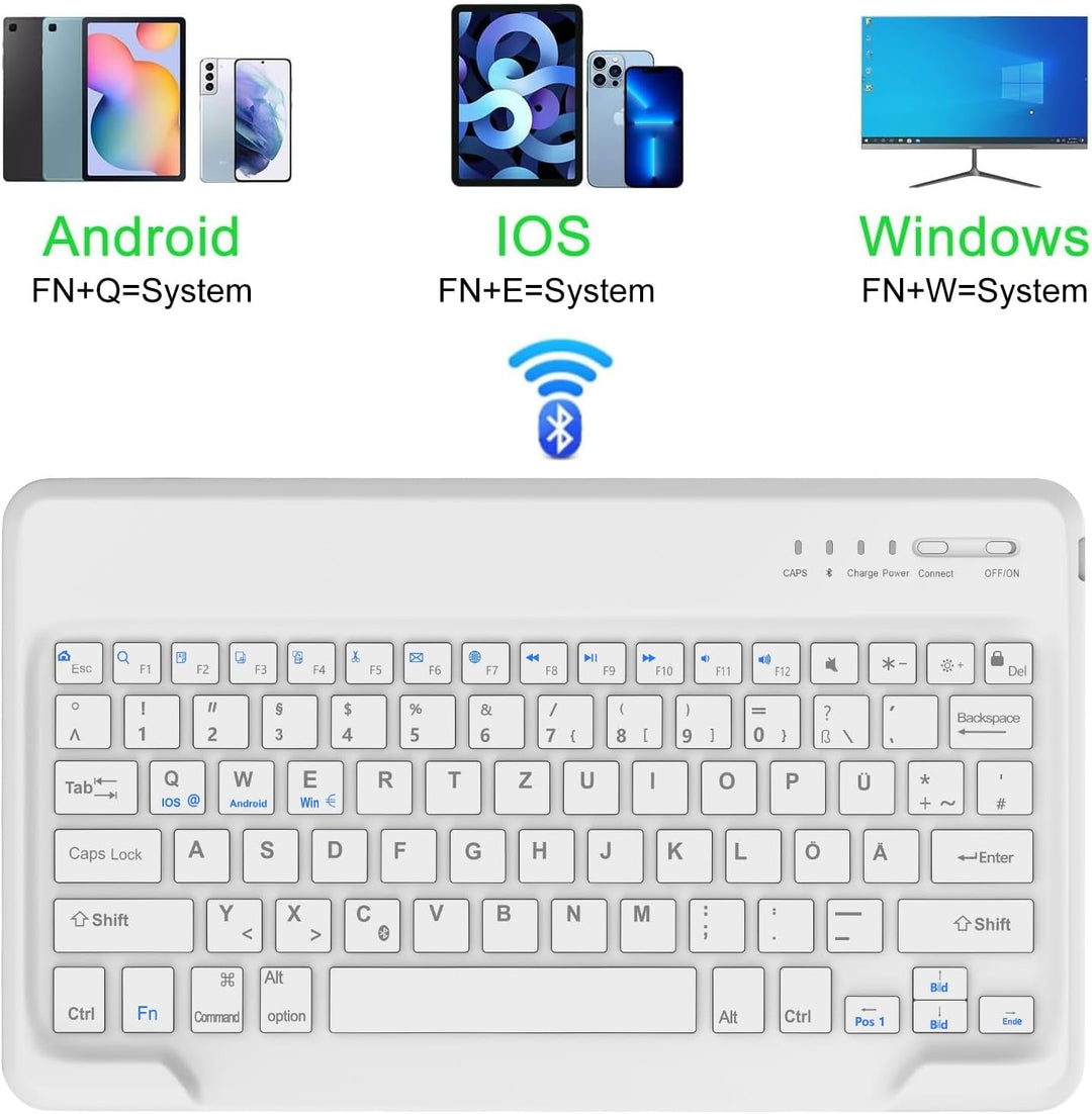 AVNICUD Bluetooth Tastatur Tablet für iPad Air 13/Pro 12.9, QWERTZ Layout | Kabellose Bluetooth Keyb
