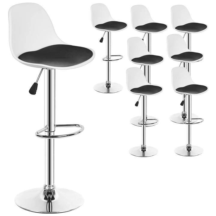 DDMINE 8er Set Barhocker mit Polster Gepolsterter Drehhocker mit Luftheber-Design, Kunstleder Barstu