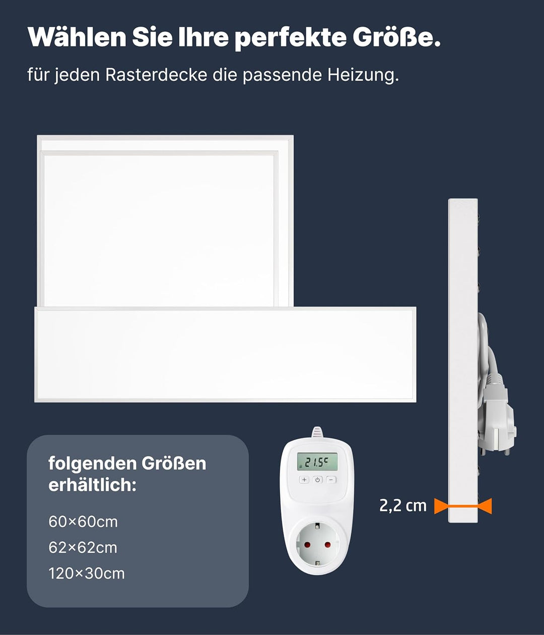 VIESTA® Infrarot Wandheizung mit Thermostat [FERNBEDIENUNG + WIFI STEUERUNG] – Infrarotheizung Kasse