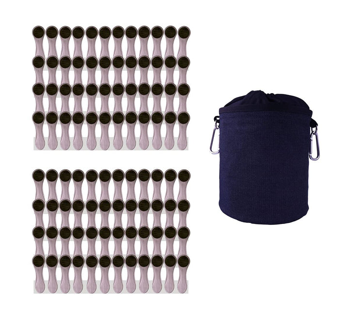 96 Wäscheklammern Soft Grip Softgrip Soft Touch Softtouch und 1 Wäscheklammerbeutel (96xSilber, 1xSc