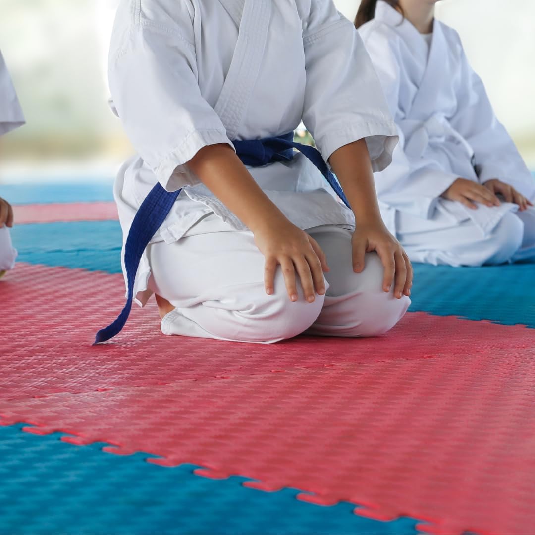 Gymnastikmatte Tatami – Puzzle-Teppich 4 Pack 100 x 100 x 4 cm – Bodenbelag aus EVA – Fitnes-Matte –