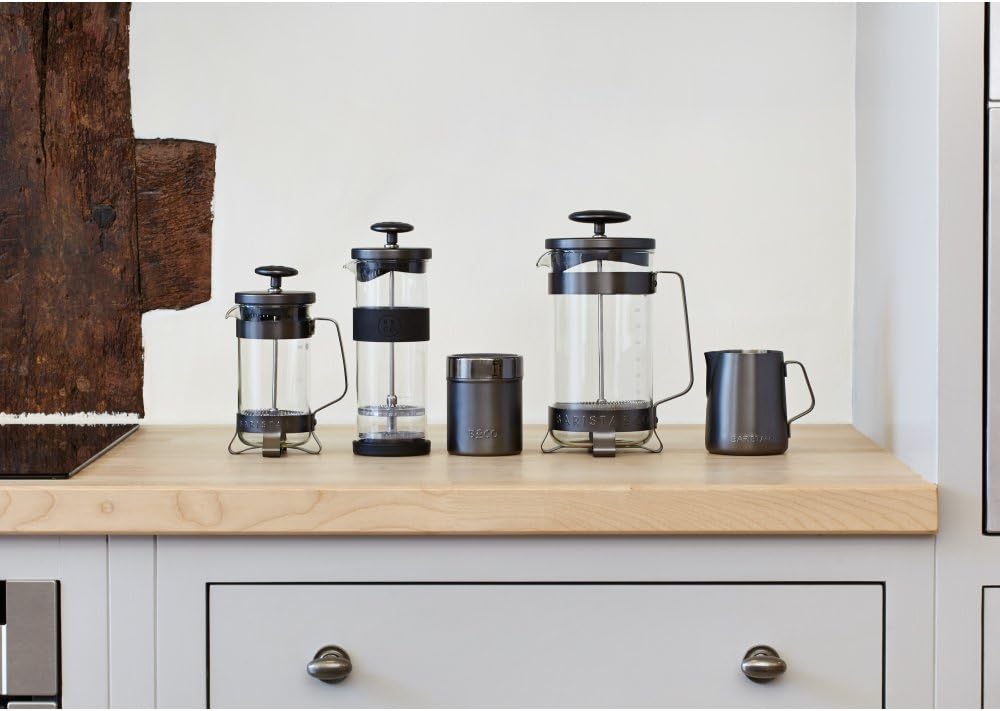 Barista and Co Milchaufschäumer mit Silikongriff, Geschützmetall, Acryl