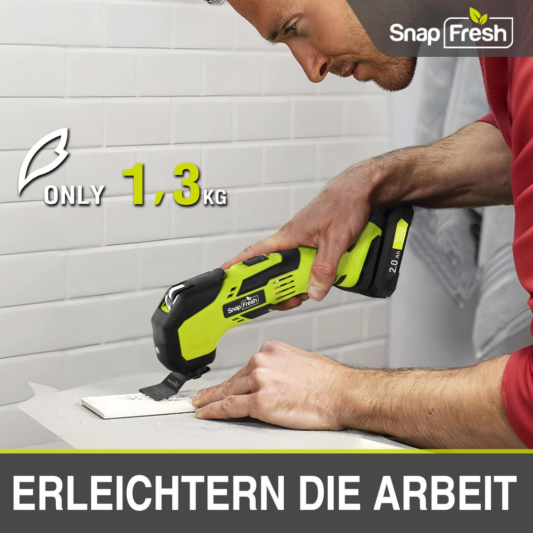 SnapFresh Oszillierendes Werkzeug, 20 V schnurloses, oszillierendes Multitool mit 6 Geschwindigkeite