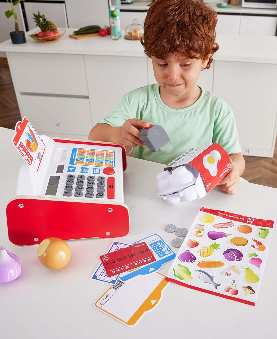 Hape E3184 Zubehör für Kaufmannsladen, Spielkasse, S