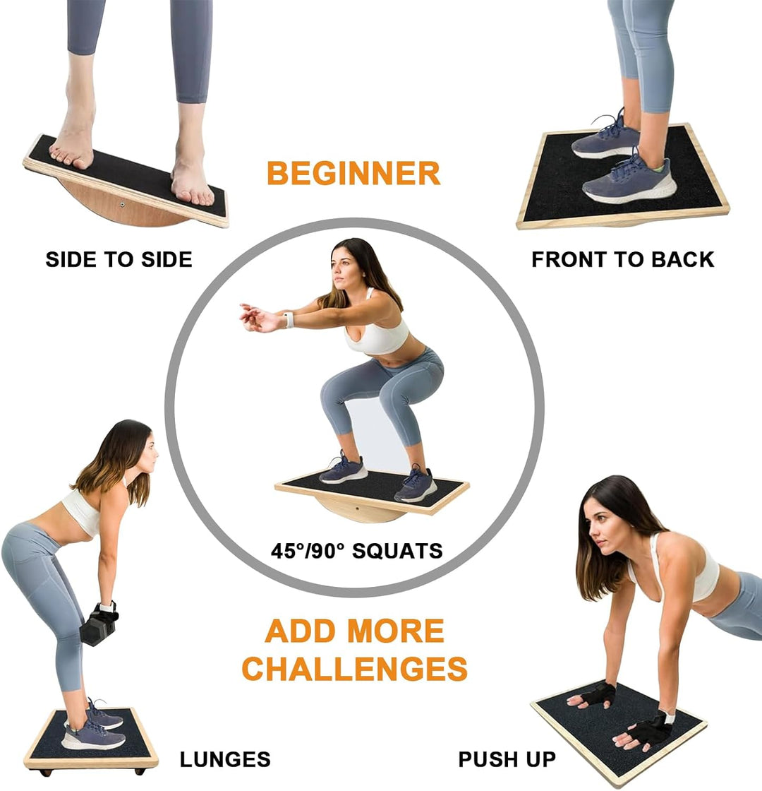 Balance Board Holz – Rutschfestes Balance Board für Erwachsene, Gleichgewichtstrainer Professionelle