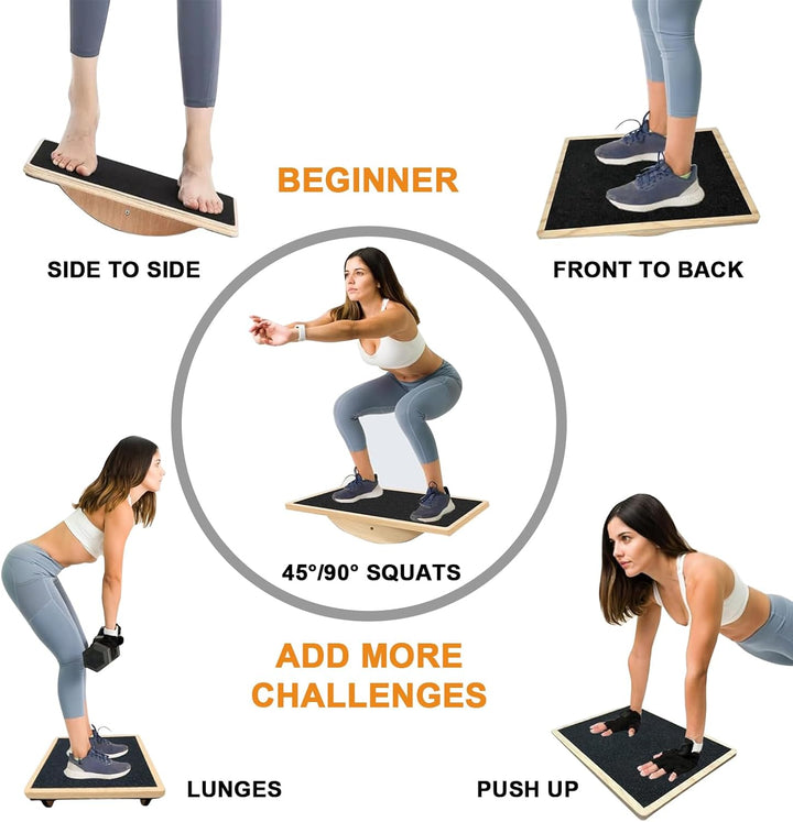 Balance Board Holz – Rutschfestes Balance Board für Erwachsene, Gleichgewichtstrainer Professionelle