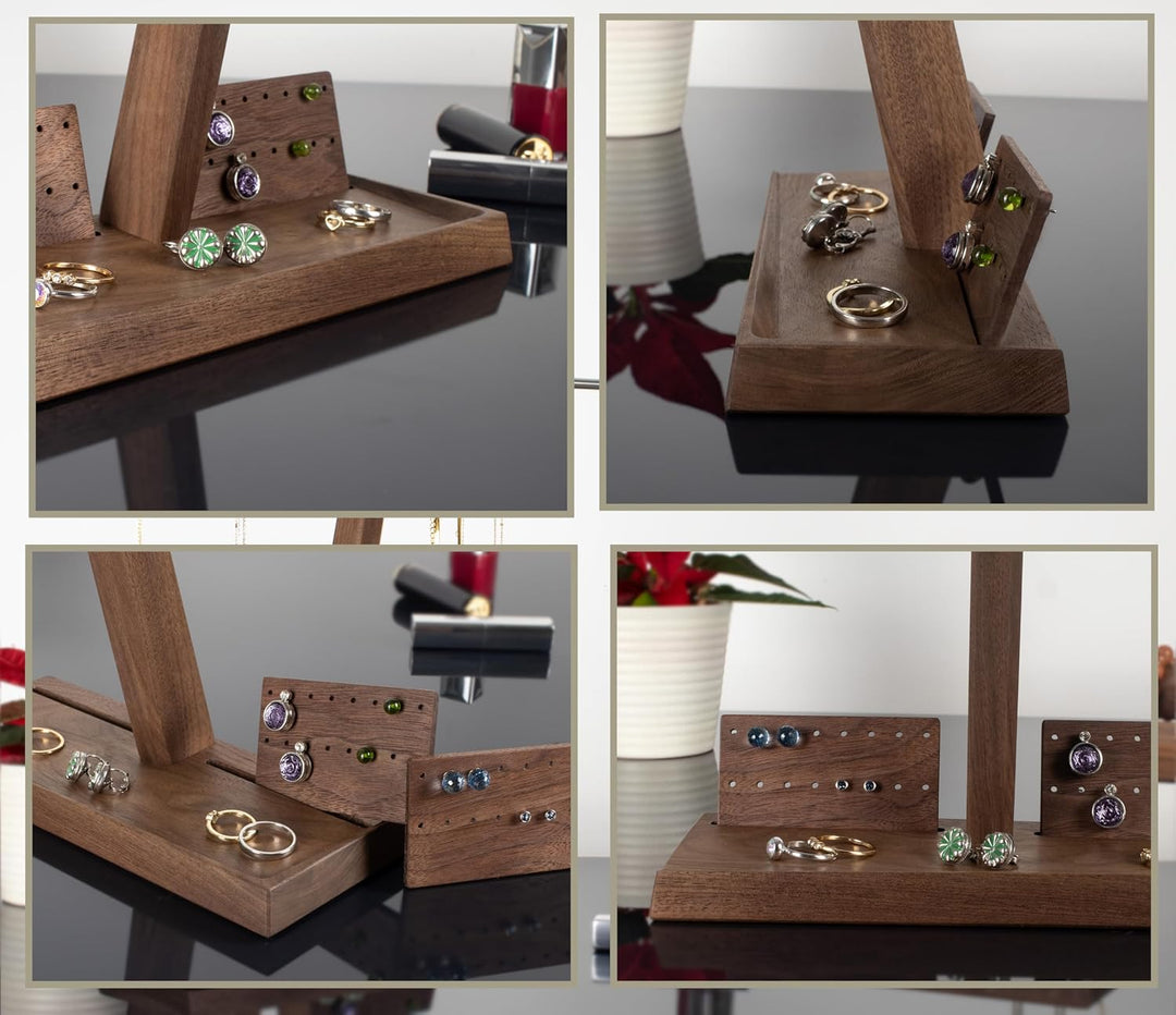 Wood and Steel Design – Schmuck Organizer für Ketten, Ringe, Ohrringe, Ketten, Halsketten und Armbän