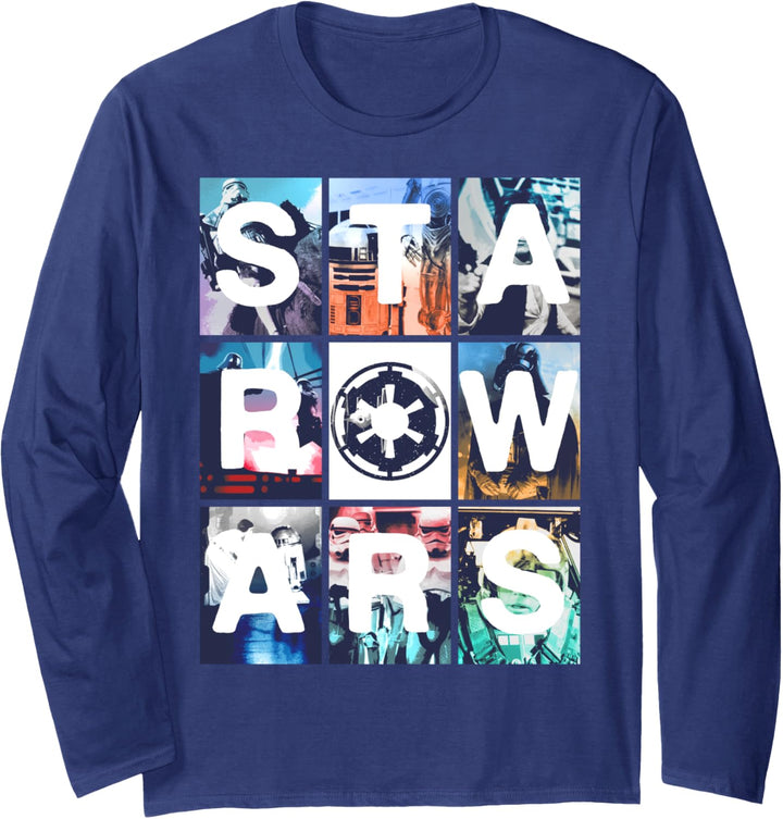 Star Wars Empire Panel Logo Langarmshirt