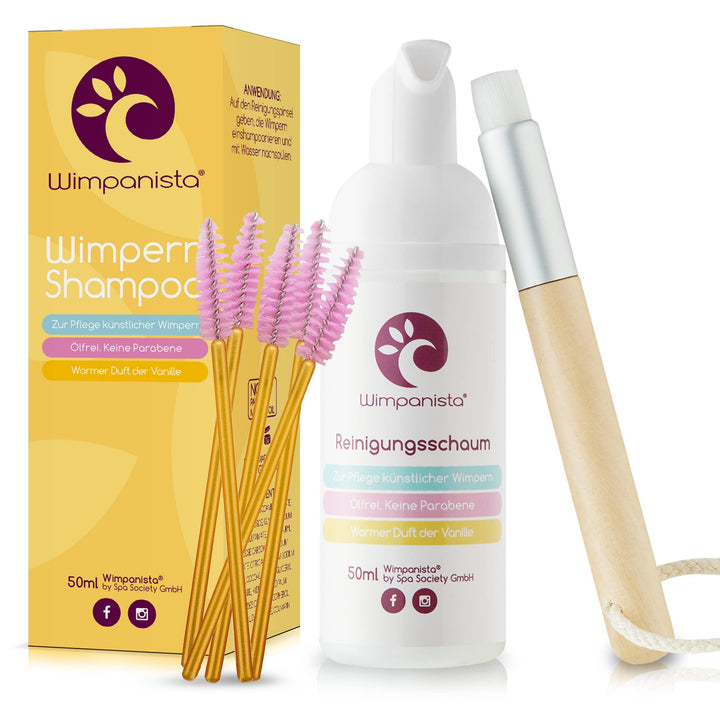 Wimpanista® Wimpernshampoo Vanilleduft für die Wimpernpflege. Ölfrei. Dermatologisch Getestet. Made