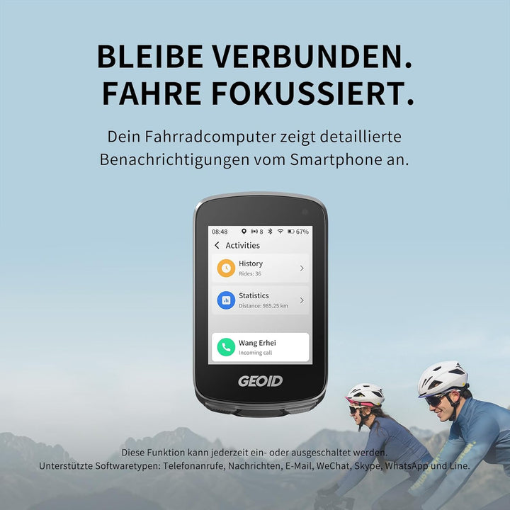 GEOID CC700 Pro GPS Fahrradcomputer mit 2,8 Zoll Touchscreen Farbbildschirm – Kabelloser Fahrradtach