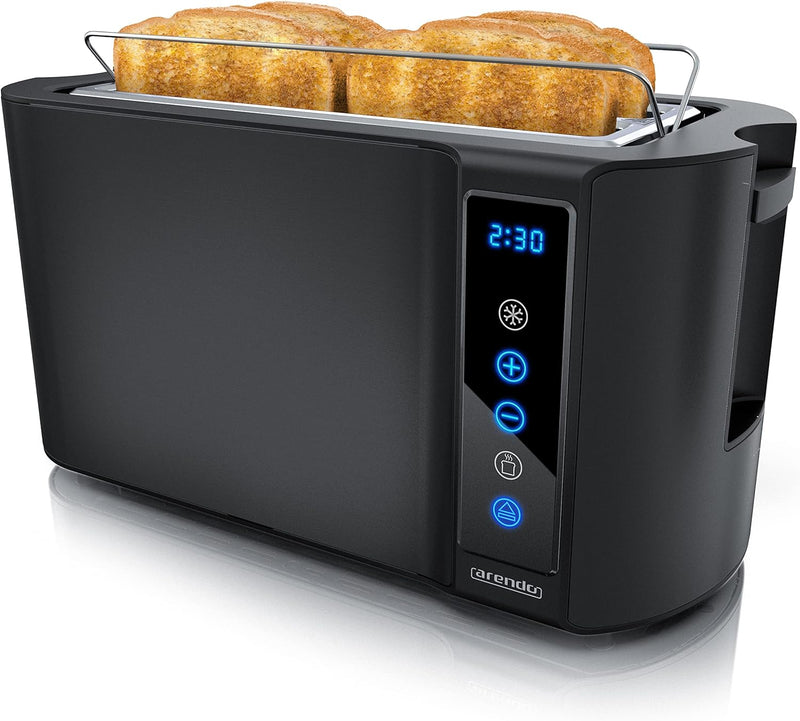 Arendo - Edelstahl Toaster Langschlitz 4 Scheiben - Touchpanel – Doppelwandgehäuse – 1500 W – Integr