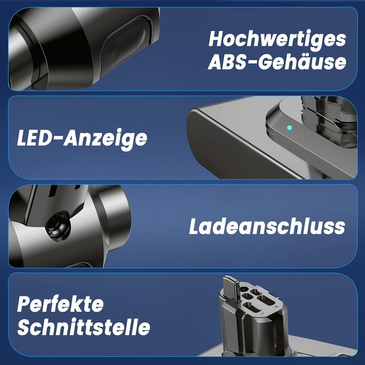 V15 Akku für Dyson V15, V11 Akku (Button klick Modell) Kompatibel mit V11 Extra Absolute Animal Moto