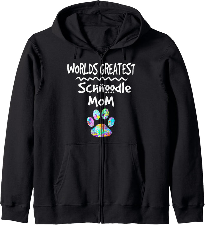 Worlds Greatest Schnoodle Hund Mama Mutter niedlicher Pfotenabdruck Kapuzenjacke