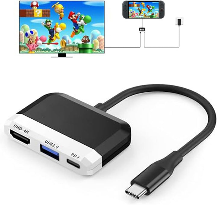 Switch TV Dock für Nintendo Switch/OLED, 3 in 1 Switch Portable Dock mit 4K HDMI, USB 3.0 Port, Type