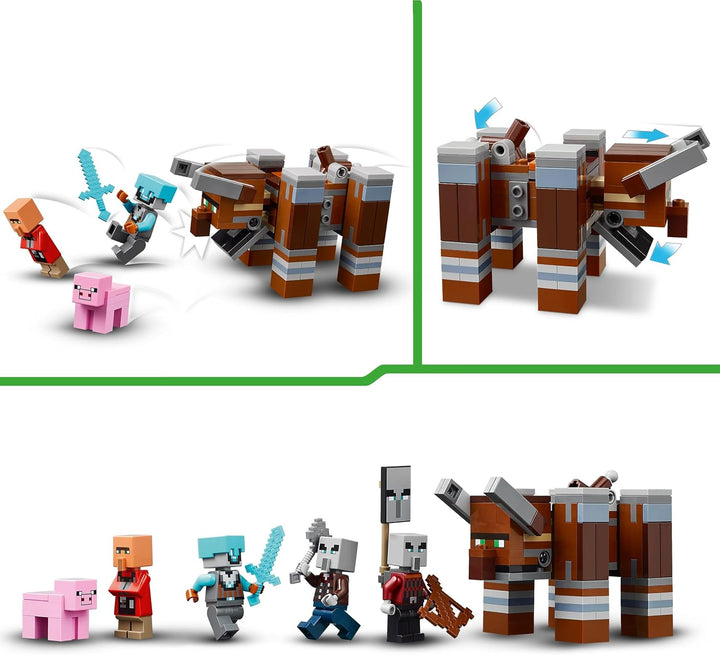 LEGO Minecraft EIN Verwüster am Plünderer-Aussenposten - Gaming Spielzeug für Kinder - Minifigur mit