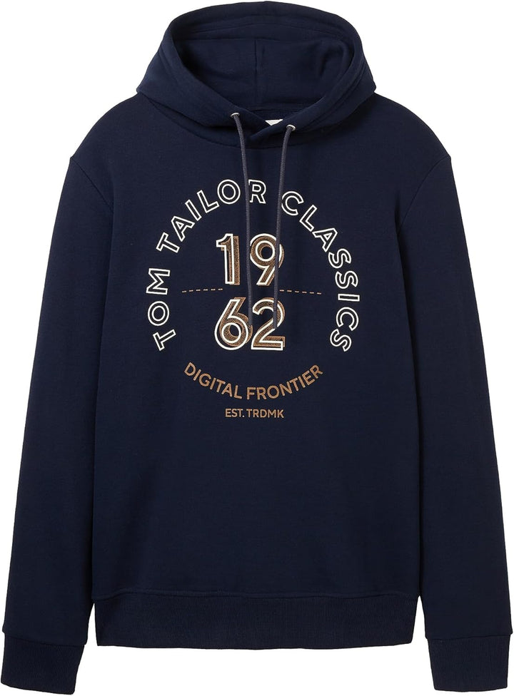 TOM TAILOR Herren Hoodie Sweatshirt mit Print S 10668 - Sky Captain Blue, S 10668 - Sky Captain Blue