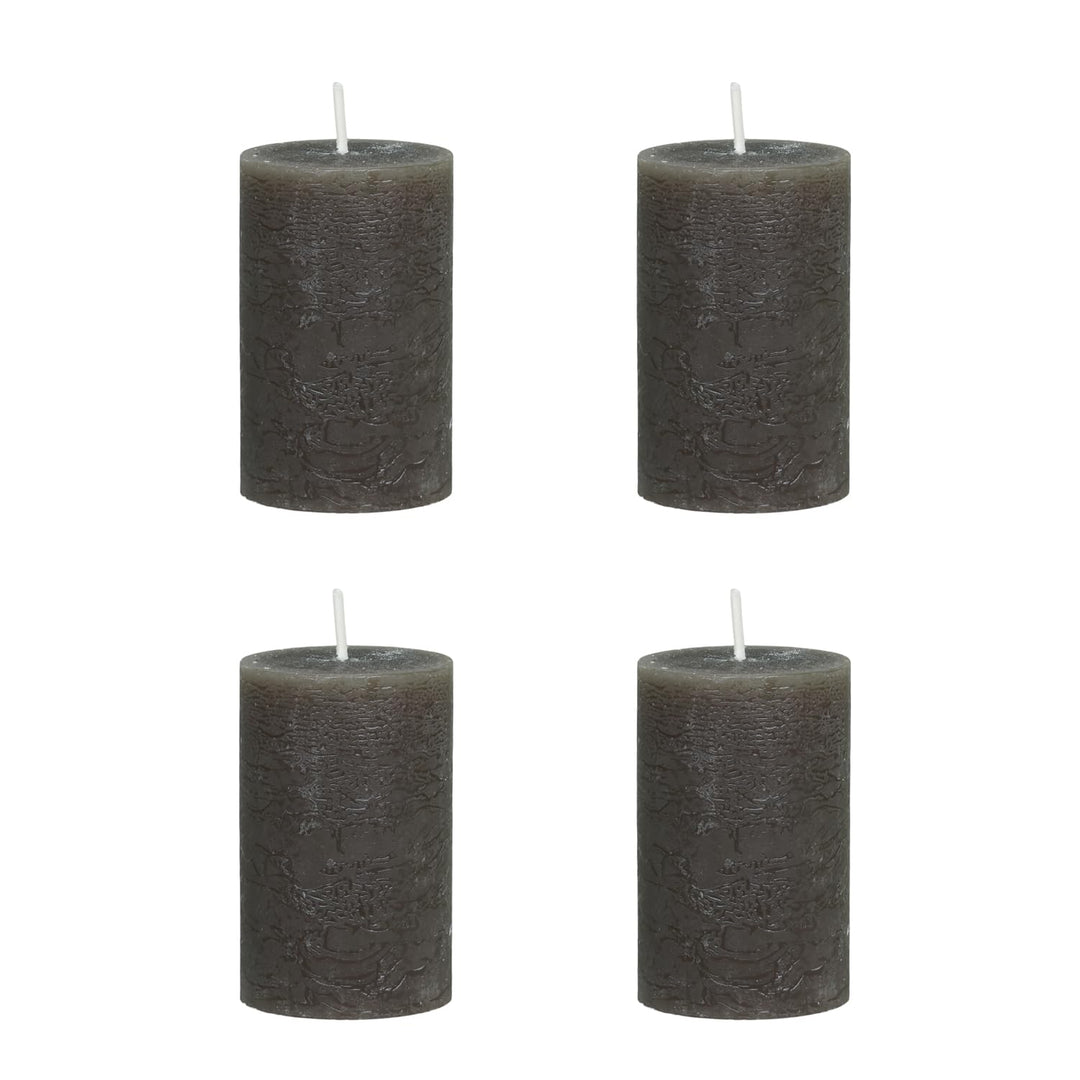 Chic Antique 4er SMacon rustikale Stumpenkerze Kerze Antik Altarkerzen 100% Paraffin Lange Brenndaue