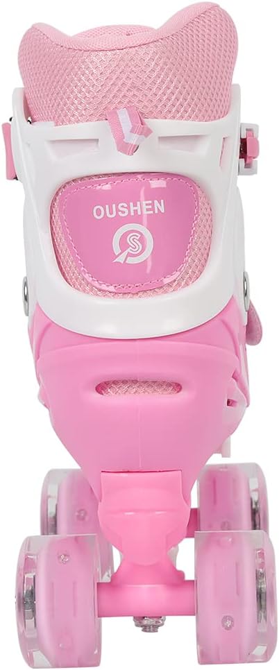 Rollschuhe mit/ohne Leuchtrollen, klassische Quad-Skates für Mädchen und Jungen, bequem und atmungsa