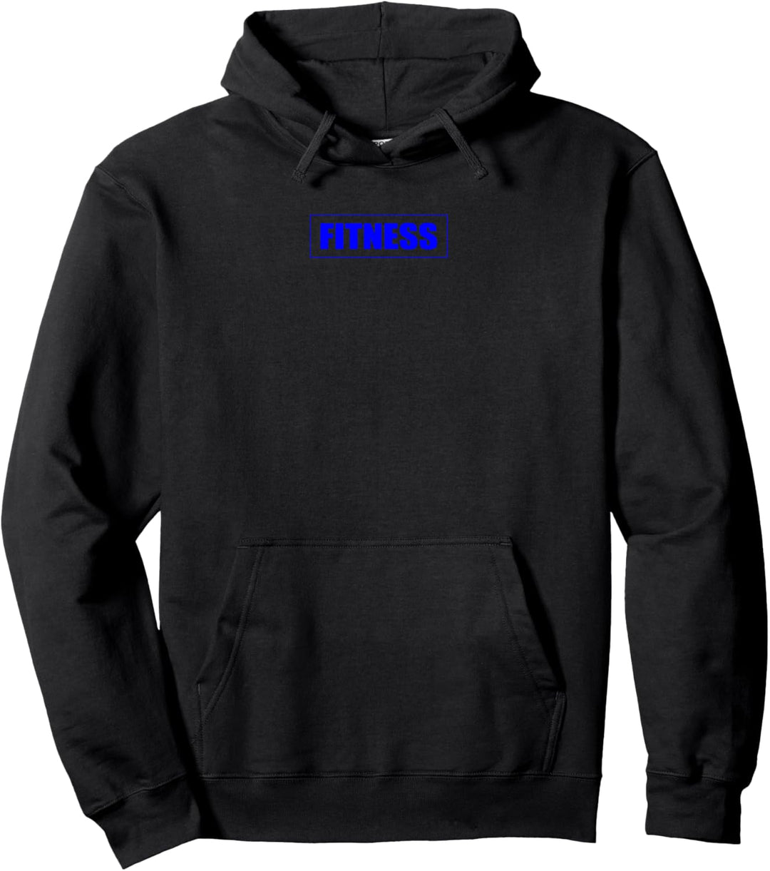 Fitness schlicht modern Blau Gym Workout blaue Schrift Pullover Hoodie