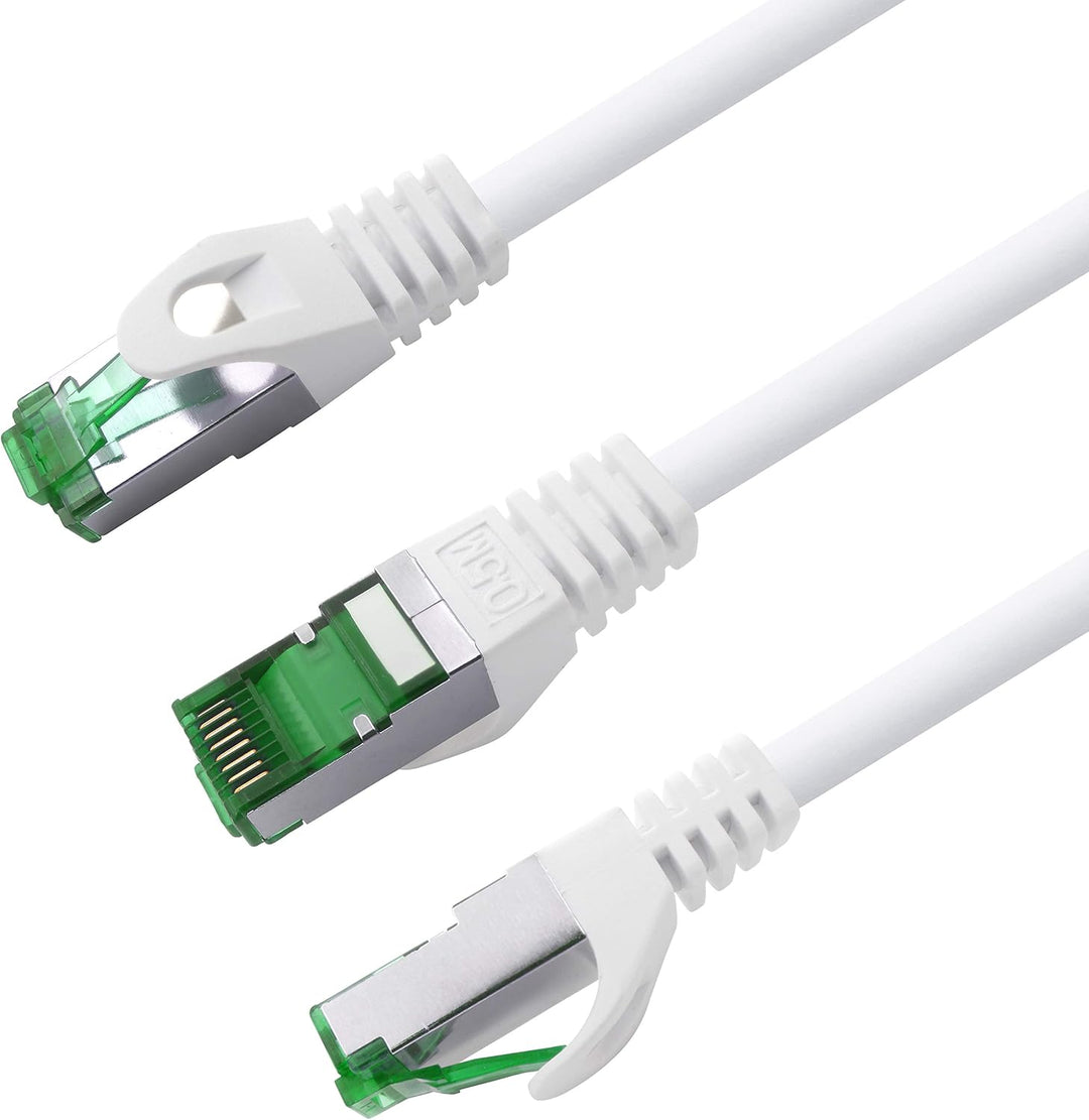 Cat7 Netzwerkkabel 10m - Weiss - 10 Stück - Cat 7 Ethernetkabel Lankabel Lan 10Gbits Patchkabel Rj45