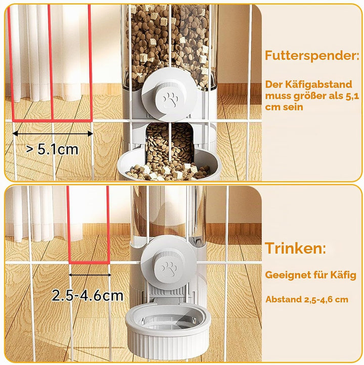 Hanging Automatic Food Water Dispenser, All-in-One Gravity Pet Feeder, Katzenfutter und Wasserspende
