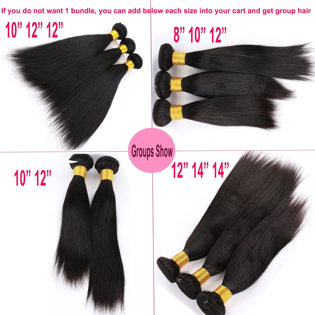 Huarisi Straight Human Hair Single Bundles 12 inch Short Brazilian Straight Weaves 1 Bundle 8a Unver