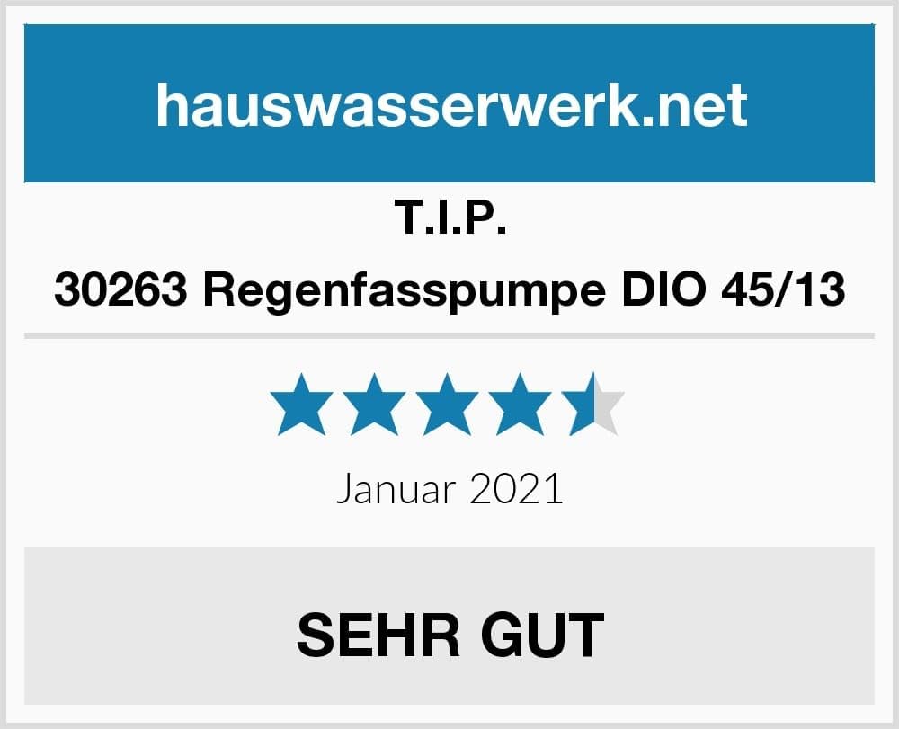 T.I.P. Tauchpumpe - Regenfasspumpe (2.700 l/h Fördermenge, mit Durchflussmengenregler, 13 m Förderhö
