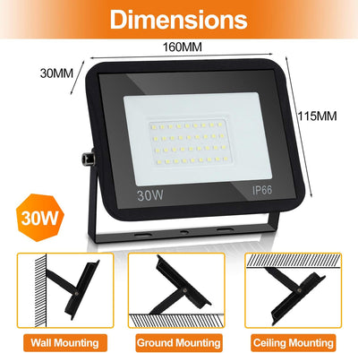 Lospitch 30W LED Strahler Aussen, 4X LED Scheinwerfer 2550LM Superhell, IP66 Wasserdicht LED Fluter