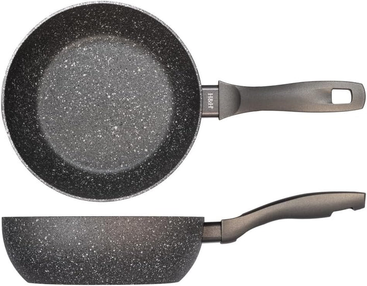 H&H Stone Grey Wok aus Aluminium mit Antihaftbeschichtung Stone, 20 cm, Induktion