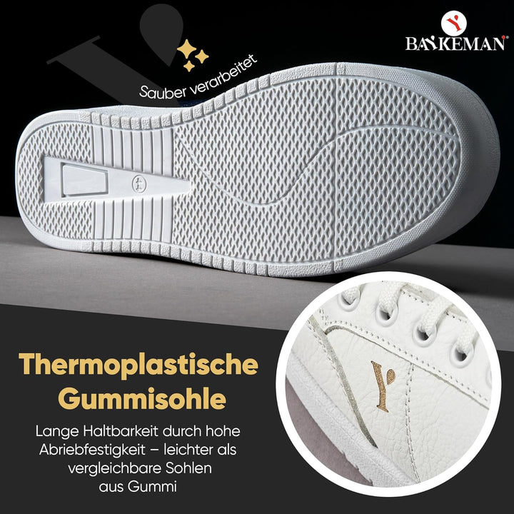BAYKEMAN - Sneaker aus echtem Leder Unisex für Herren Damen Jungen Mädchen - sehr hochwertige, komfo