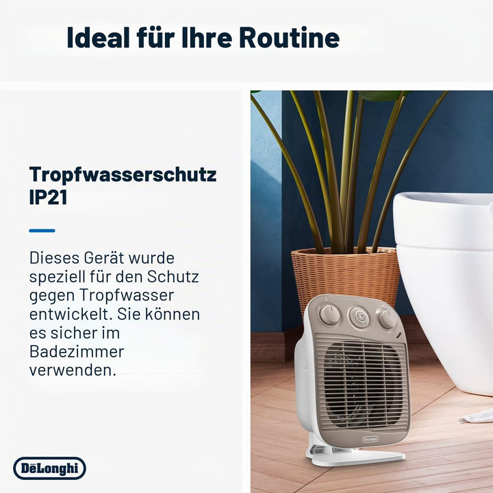De'Longhi hfs50d22 Heizlüfter Vertical Edge, Weiss/Beige, Weiss/Beige