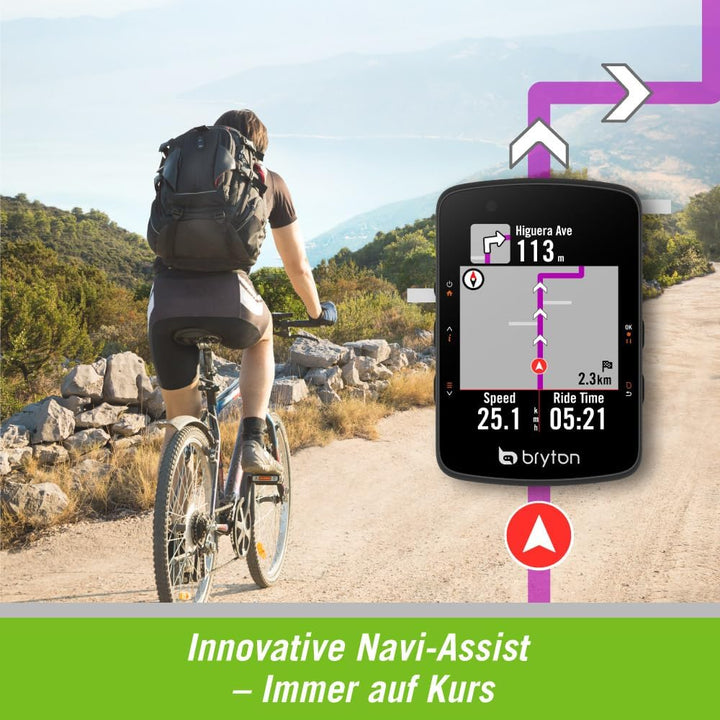 Bryton Rider 550 GPS Fahrradcomputer Sensor-Bundle mit 37 Stunden Akkulaufzeit, 2,8-Zoll Farbdisplay