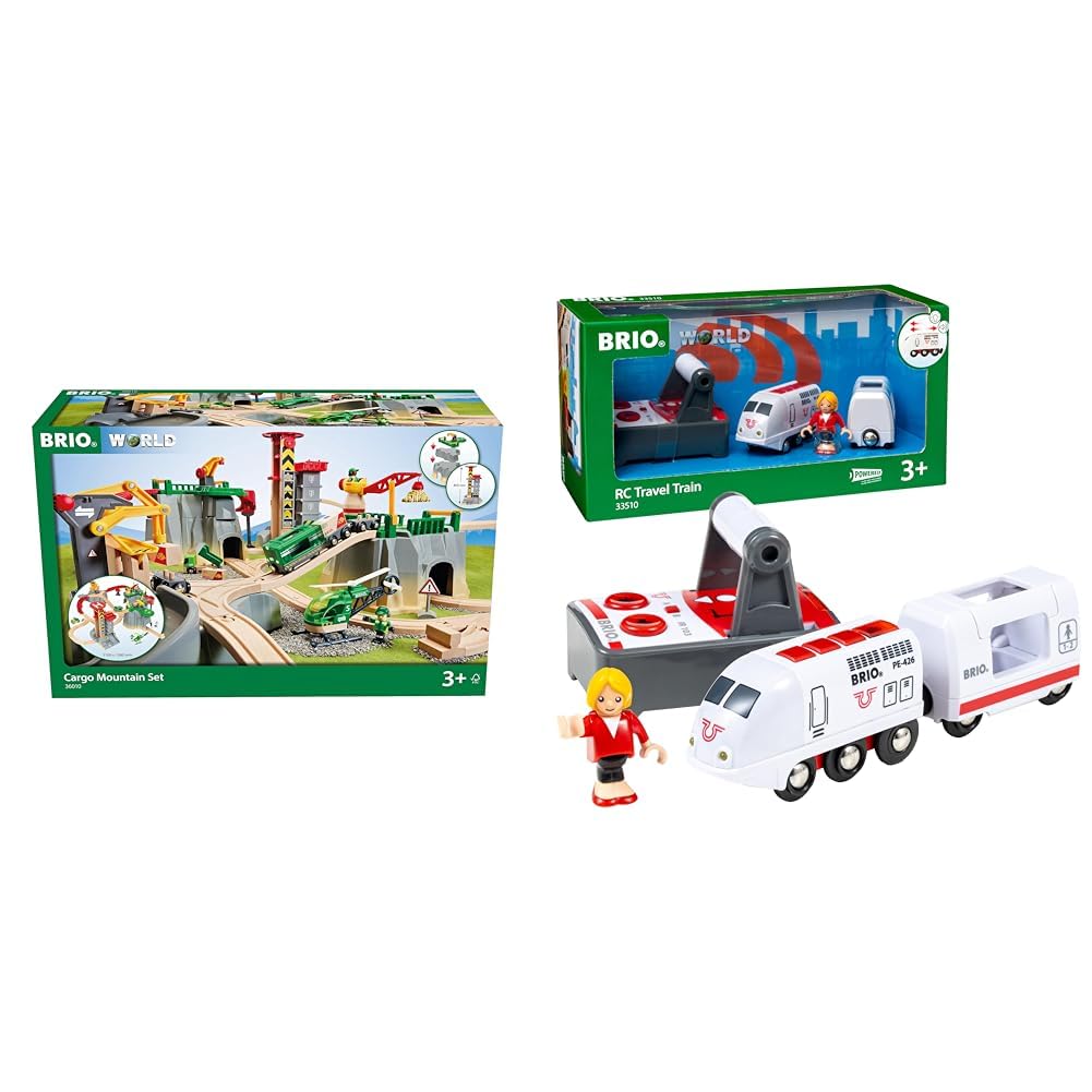BRIO World 36010 Gebirgs-Frachten Set Deluxe - Eisenbahn-Spass auf Mehreren Ebenen & World 33510 IR